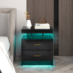 Modern LED Coffee Table With Two Drawer Storage
