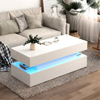 Contemporary LED Coffee Table With Lift Top & Storage Drawer