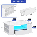Modern LED Coffee Table With Drawer & Display Shelves