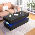 Modern LED Coffee Table With Lift Top & Side Drawer Storage