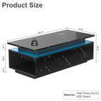 Modern Black Marble LED Coffee Table