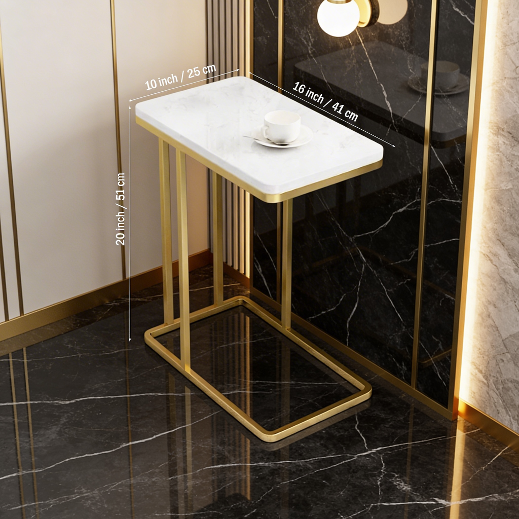 Suspended Styler Golden Metallic Side Coffee Table