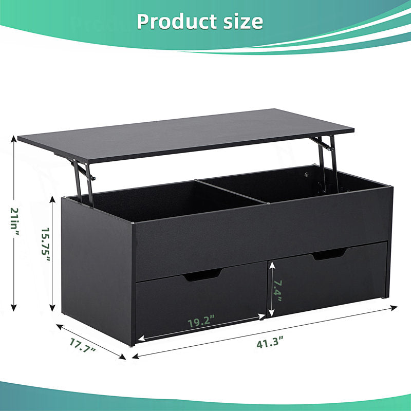 Modern Lift Top Coffee Table With Drawer Storage