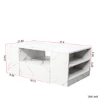 Modern LED Coffee Table With Marble Finish & Storage