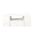 Modern LED Coffee Table With Marble Finish & Storage