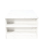 Modern LED Coffee Table With Marble Finish & Storage
