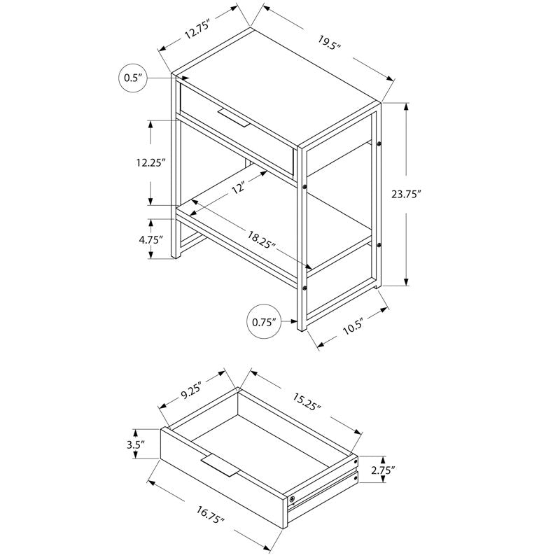 Modern Bedroom Side Table With Storage Drawer