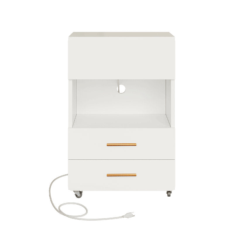 Contemporary Nightstand With Lift Top & Charging Station