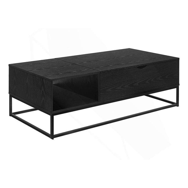 Modern Black Coffee Table With Drawer Storage