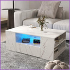 Minimalist LED Coffee Table With Marble Finish