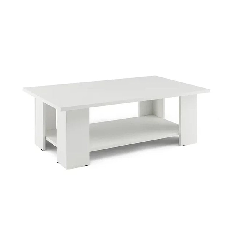 Minimalist Rectangular Coffee Table With Storage Shelf