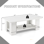 Minimalist Rectangular Coffee Table With Storage Shelf