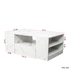Minimalist White LED Coffee Table With Open Shelf