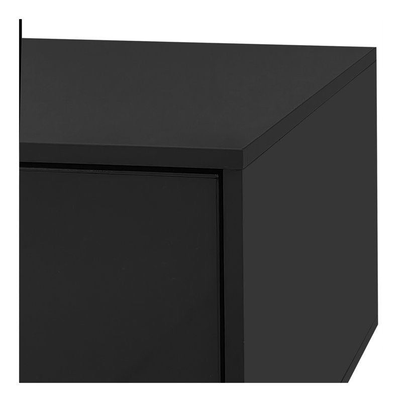 Modern Storage LED Coffee Table Black Center Table for Living Room