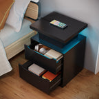 Modern LED Coffee Table Light and 2 Drawer Storage