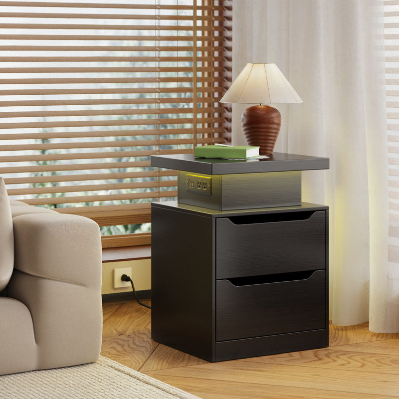 Modern LED Coffee Table Light and 2 Drawer Storage