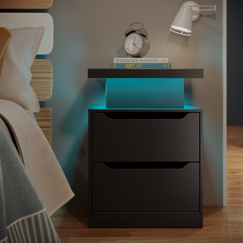 Modern LED Coffee Table Light and 2 Drawer Storage