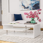 Modern Rectangular Coffee Table With Open Shelf