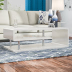 Modern Rectangular Coffee Table With Open Shelf