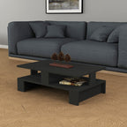 Modern Black Coffee Table With Open Shelf