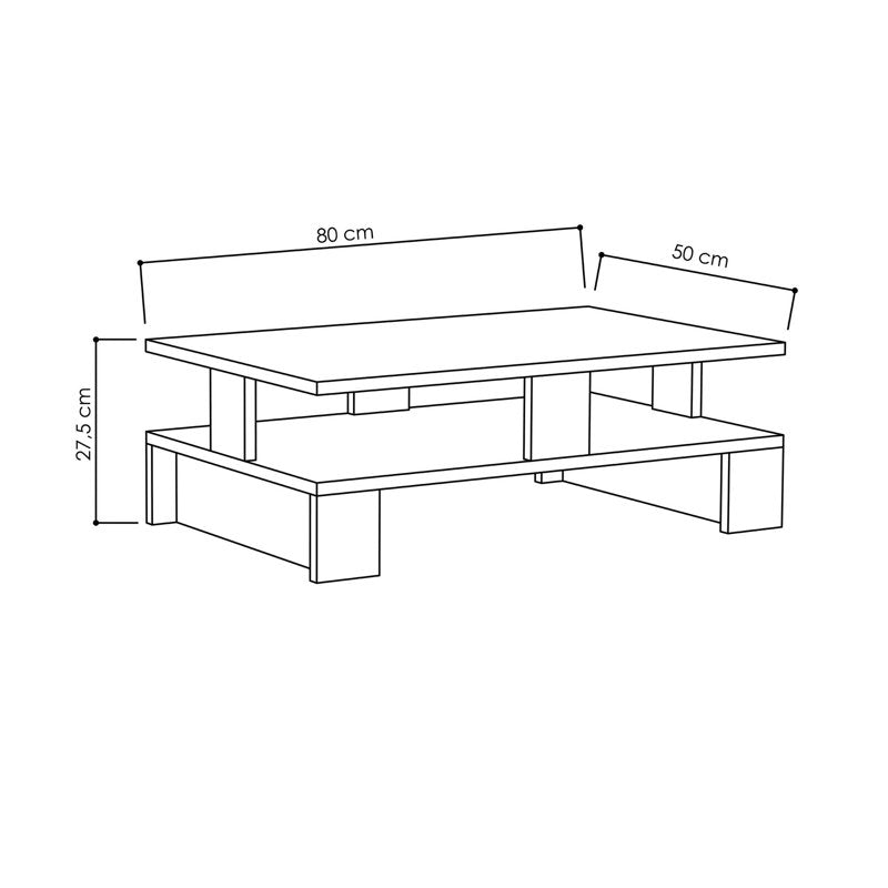 Modern Black Coffee Table With Open Shelf