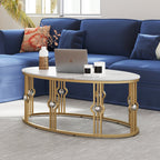 Contemporary Open-Frame Center Table with Art Deco Gold Accents
