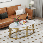 Contemporary Open-Frame Center Table with Art Deco Gold Accents