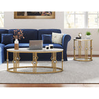Contemporary Open-Frame Center Table with Art Deco Gold Accents