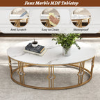 Contemporary Open-Frame Center Table with Art Deco Gold Accents