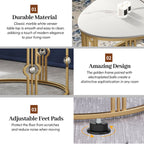 Contemporary Open-Frame Center Table with Art Deco Gold Accents