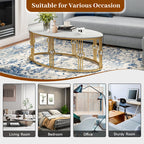 Contemporary Open-Frame Center Table with Art Deco Gold Accents