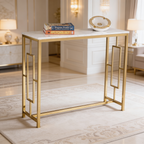 Modern Design Console Table with Copper Metal Finish