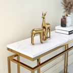 Modern Luxury Black Marble Console Table with Metal Finish
