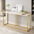 Modern Style Console Table In Sleek Golden Rods Design