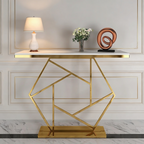 Contemporary Copper Finish Console Table In Hexagonal Design