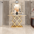 Geometric Criss Cross Pattern Contemporary Console Table