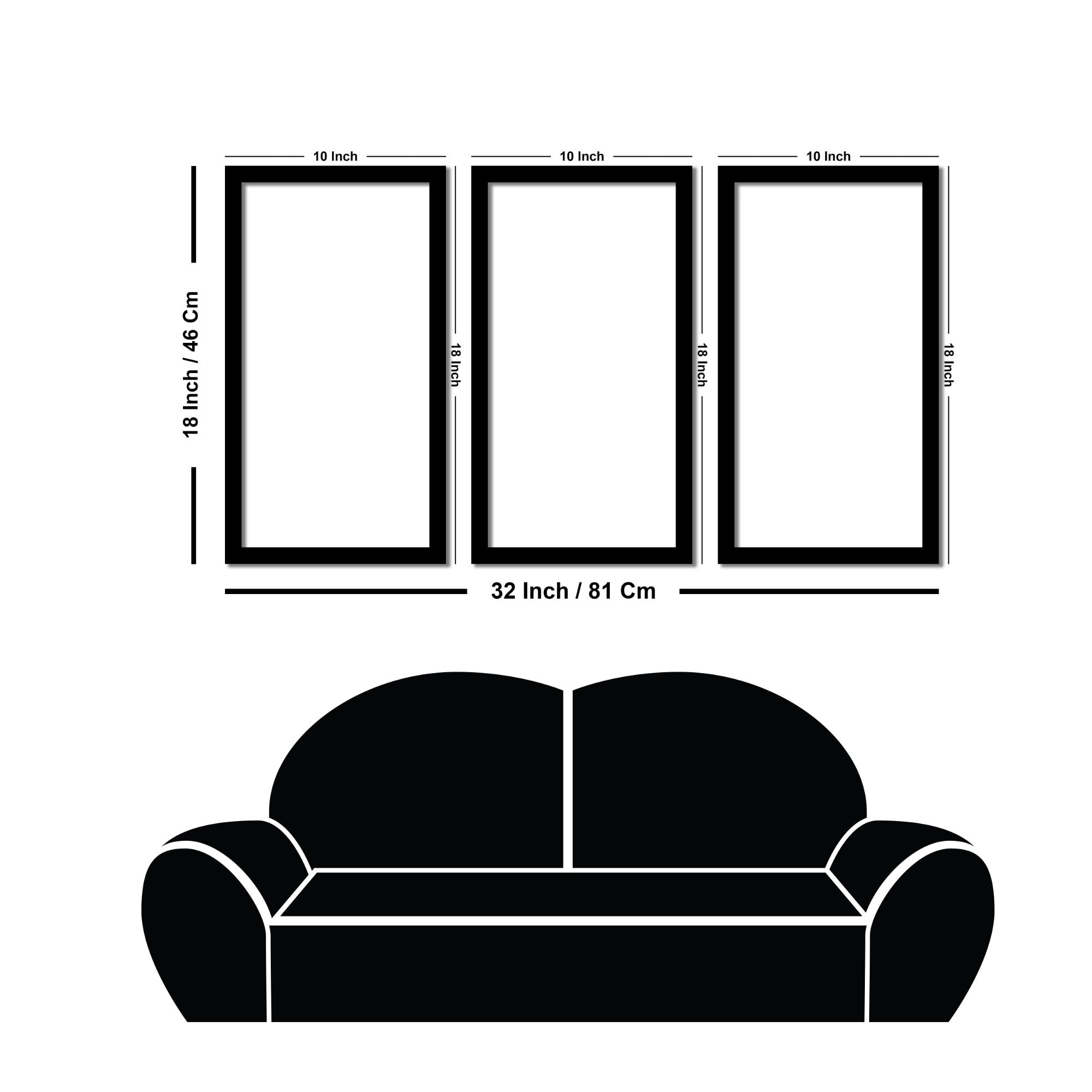 Premium 3 Pieces Wall Frame of Three Famous Monuments