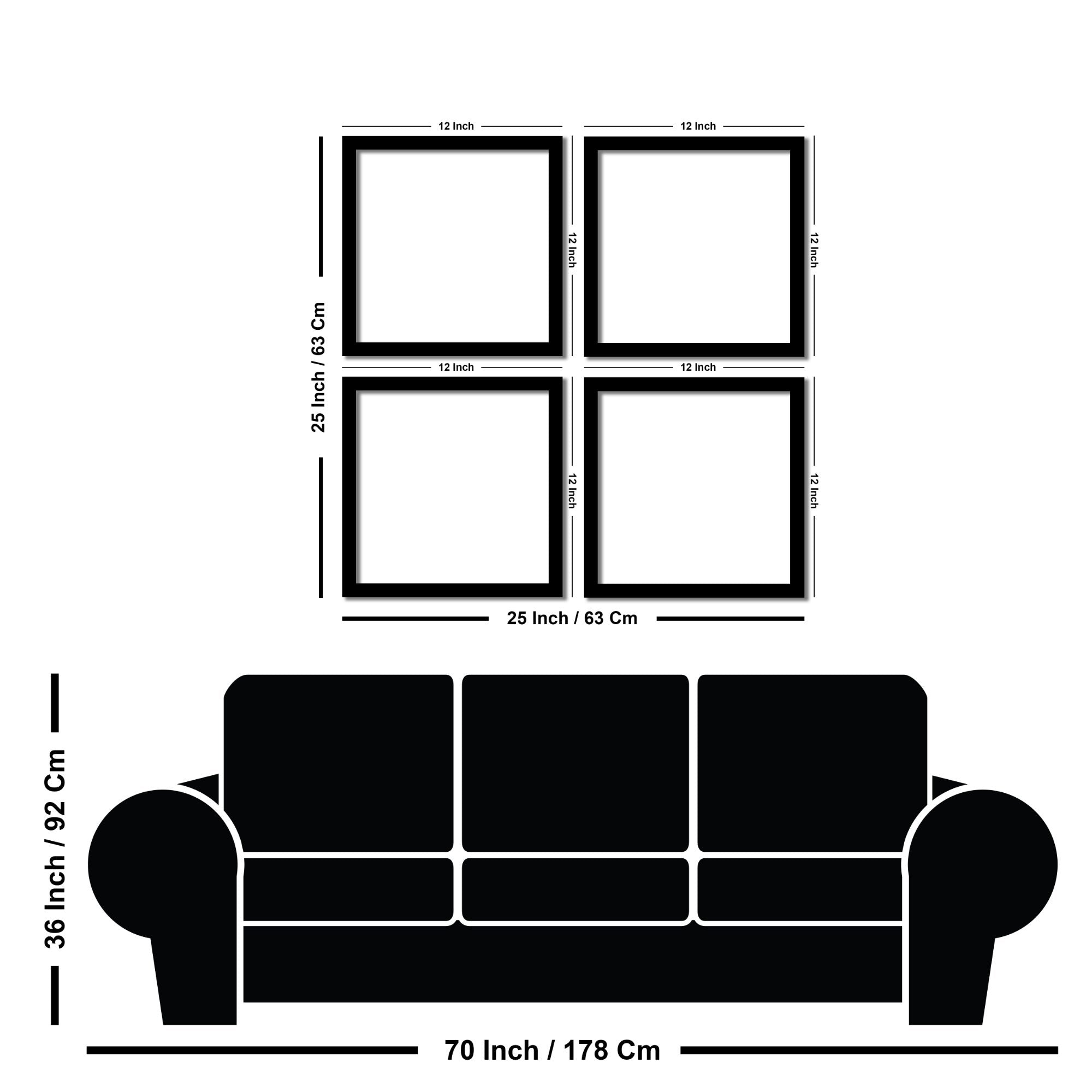 Two Bodybuilder & Gym Motivational Quote Framed Wall Hanging Set of 4