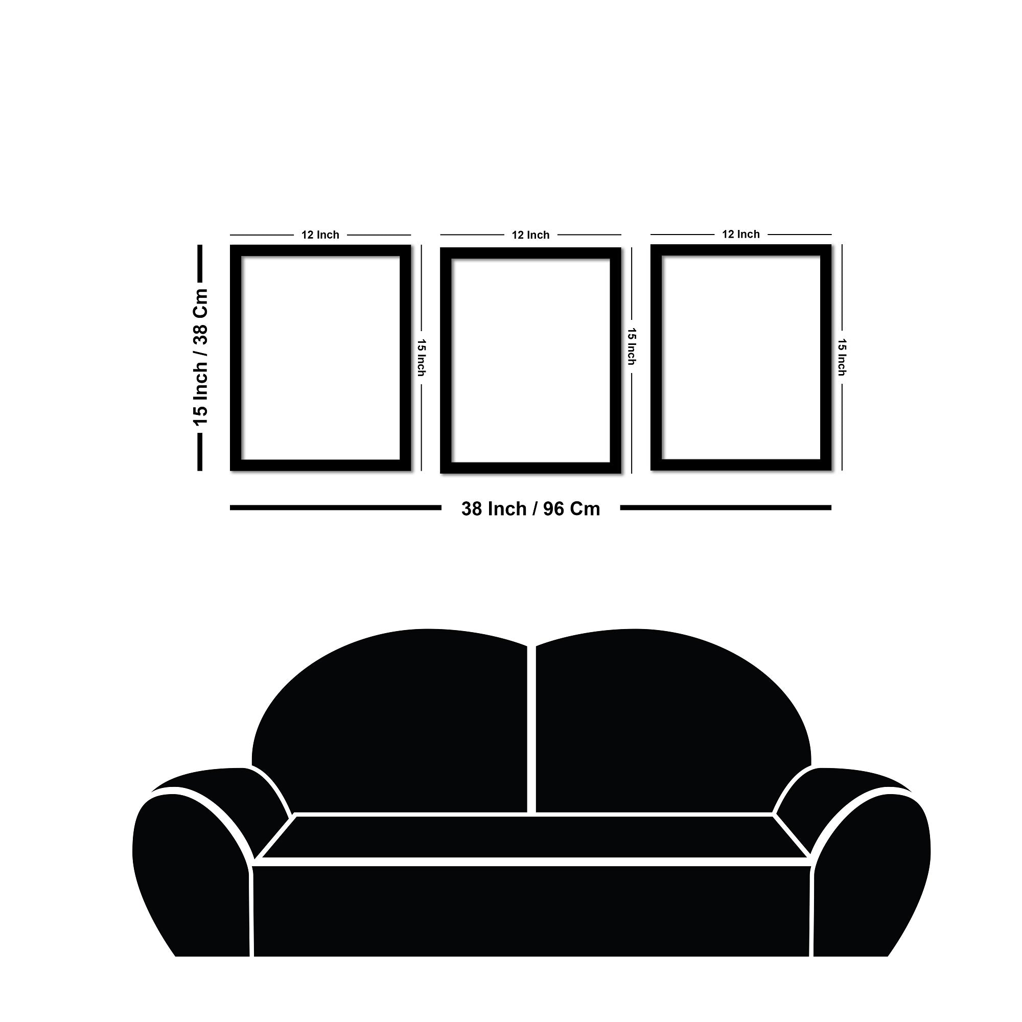 Abstract Mountain Landcape Wall Frame Set of Three