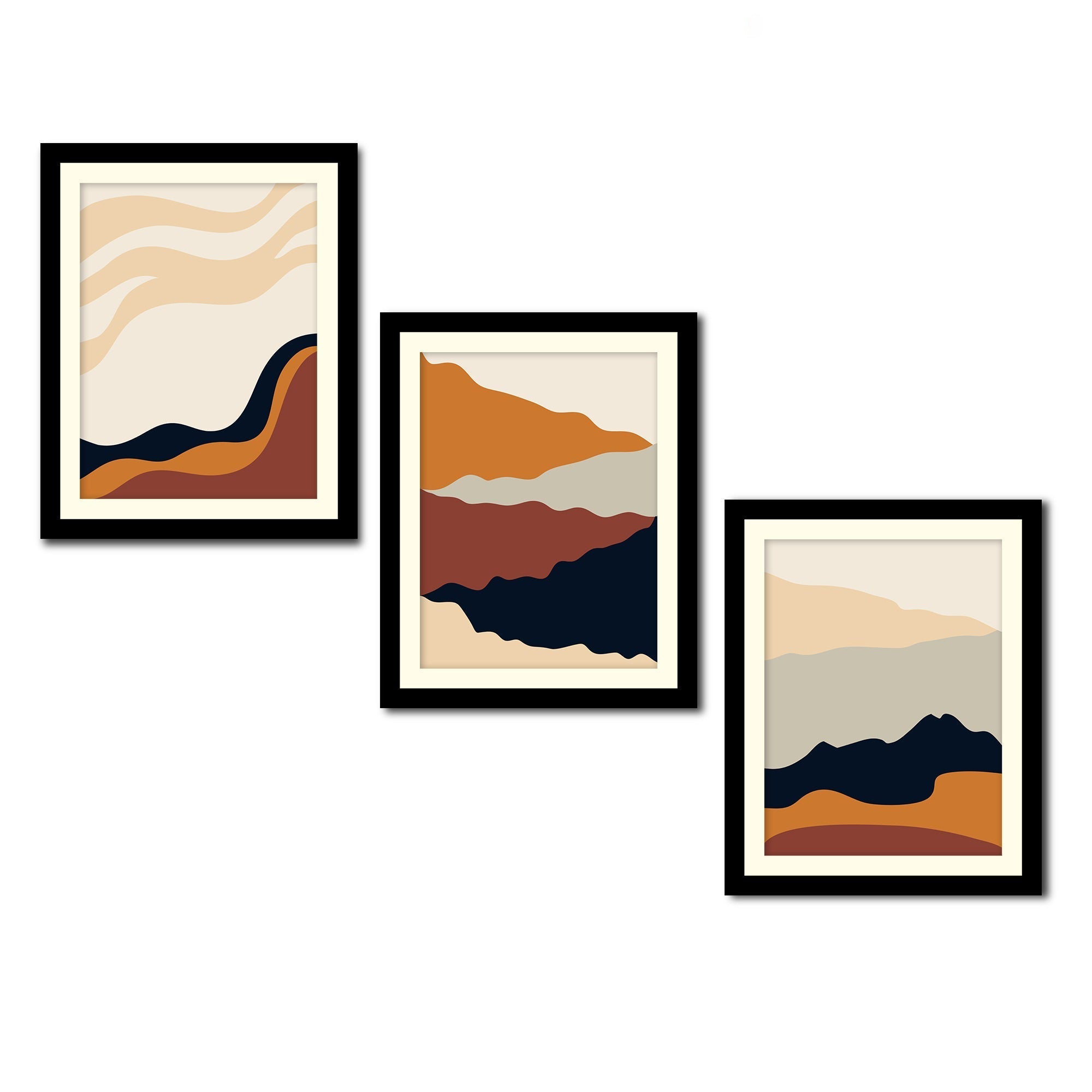 Modern Abstract Art Designer Wall Frame Set of Three