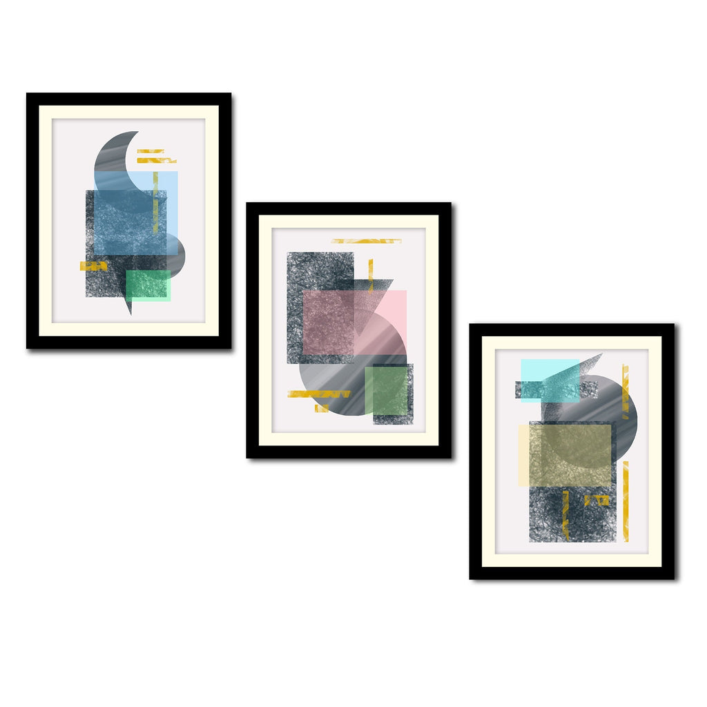 Modern Art Shapes Wall Frame Set of Three