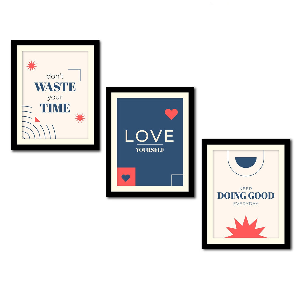 Motivational Quotes Decorative Wall Frames Set of Three