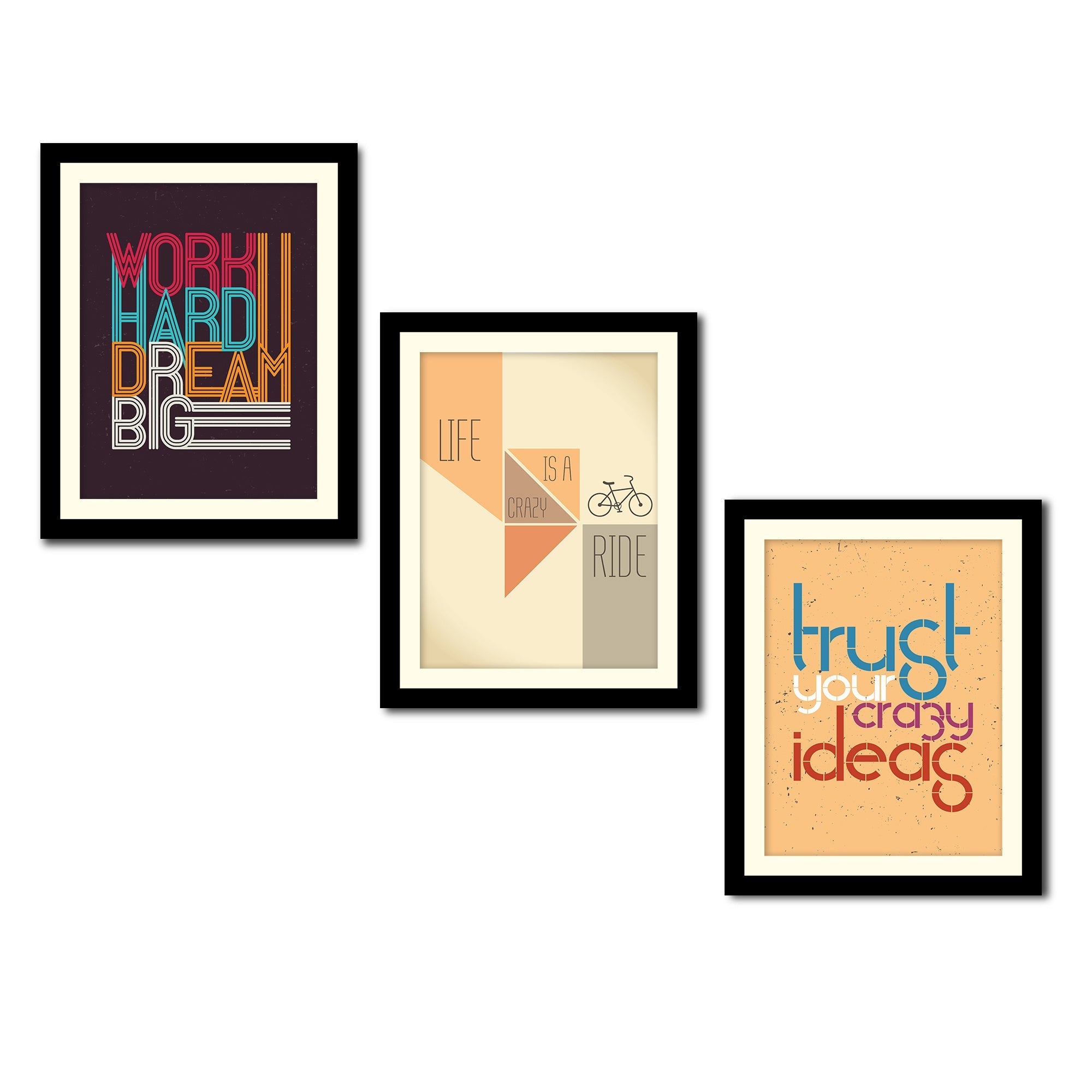 Motivational Quotes Premium Wall Frame Three Pieces