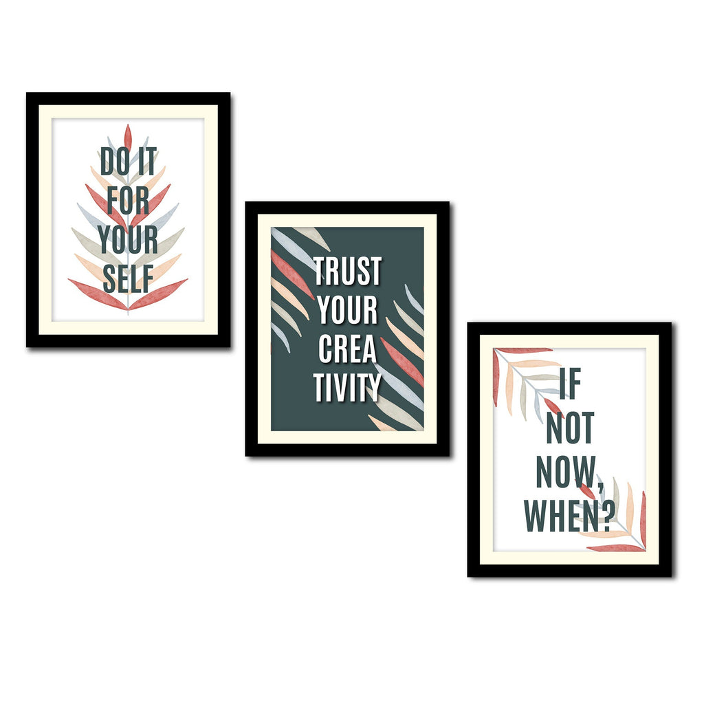 Motivational Quotes Wall Frame Hanging Three Pieces