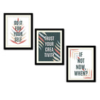 Motivational Quotes Wall Frame Hanging Three Pieces