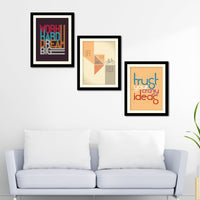 Motivational Quotes Premium Wall Frame Three Pieces