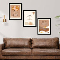Motivational Quotes Wall Art Frames Set of Three