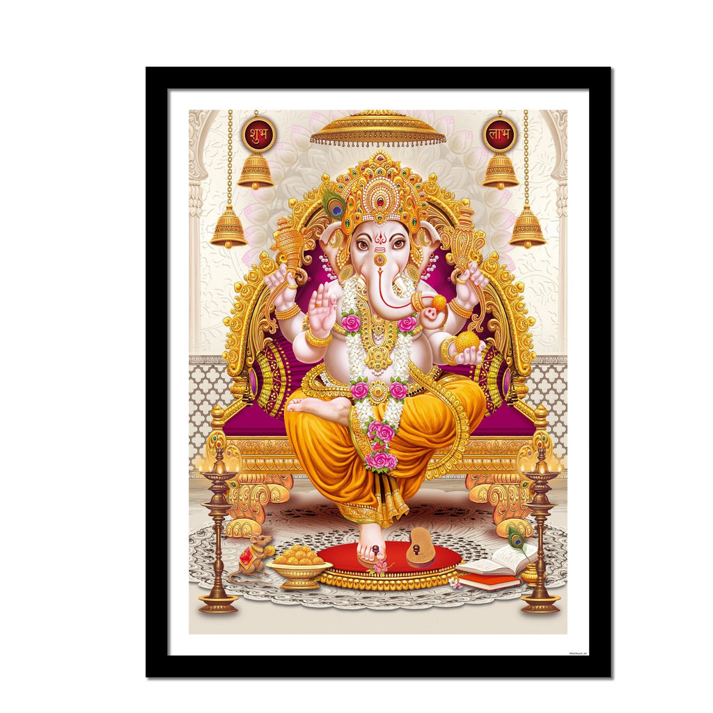 Lord Ganesha Premium Framed Wall Painting