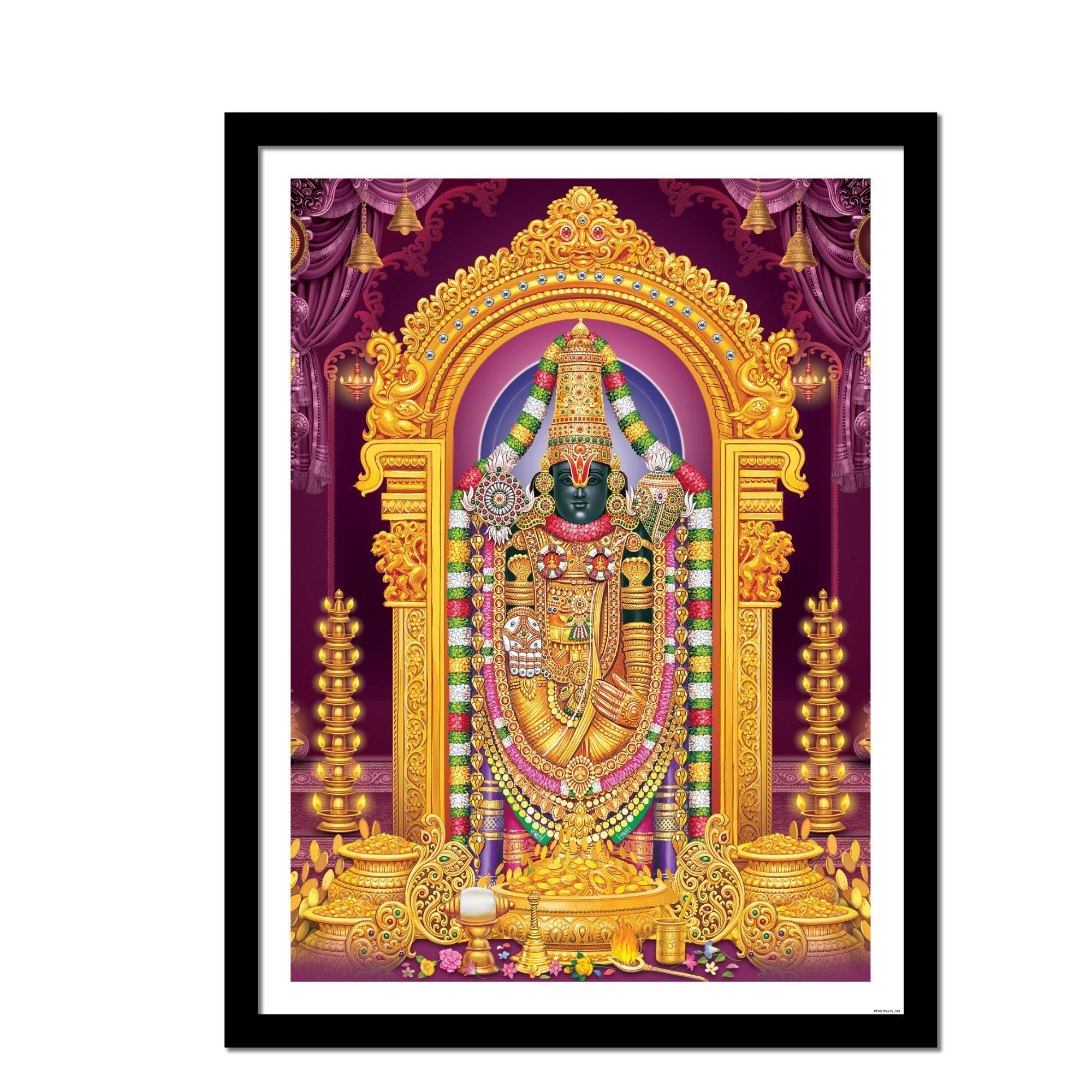 Premium Framed Wall Painting of Lord Vanketswara