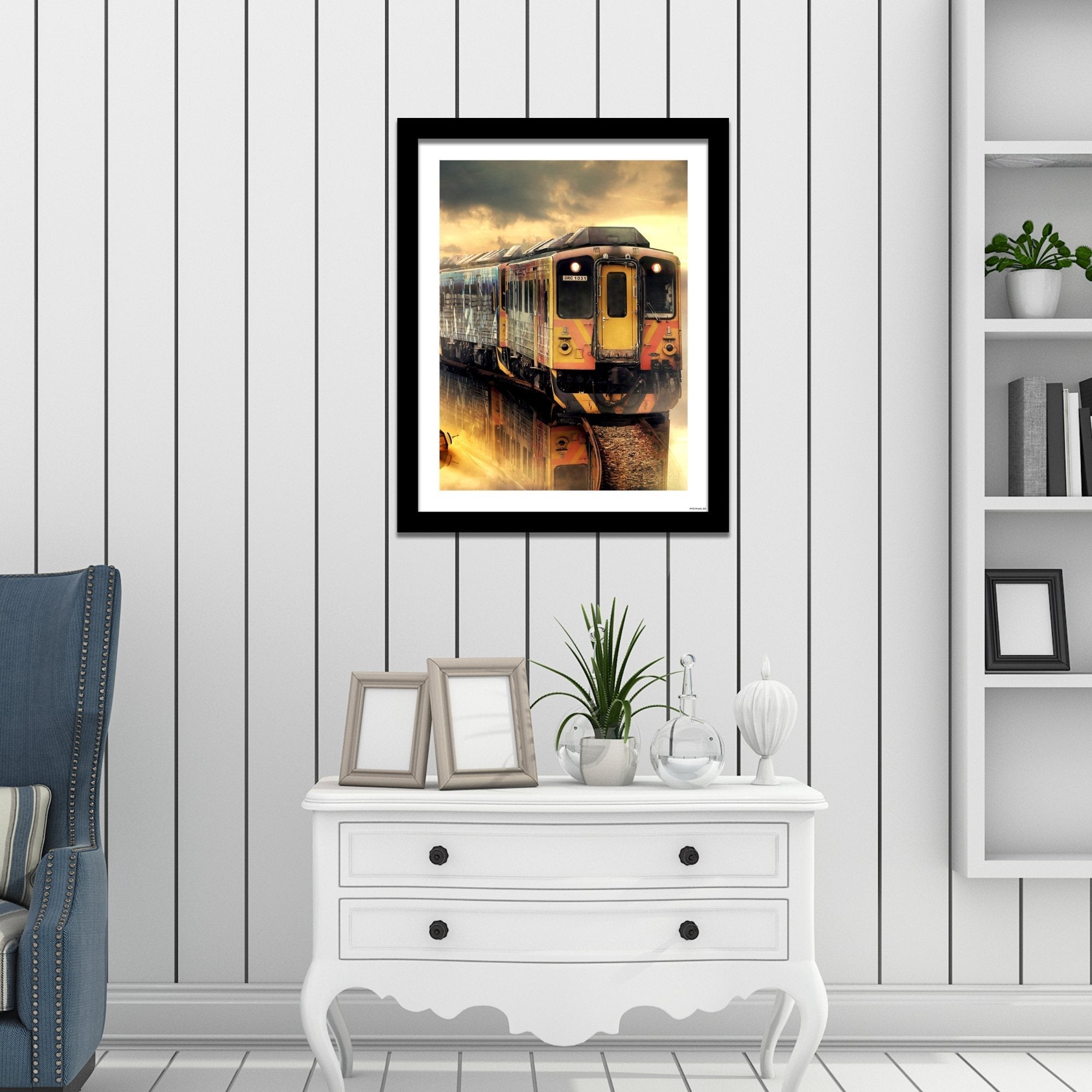 Premium Wall Frame Painting of The Train and It's Reflection – Decor Smart